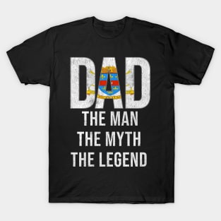 St Barts Dad The Man The Myth The Legend - Gift for St Barts Dad With Roots From St Barts T-Shirt